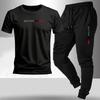 Men's Summer Casual Short Sleeve Sports Set: Handsome Loose Trousers Two-Piece Outfit