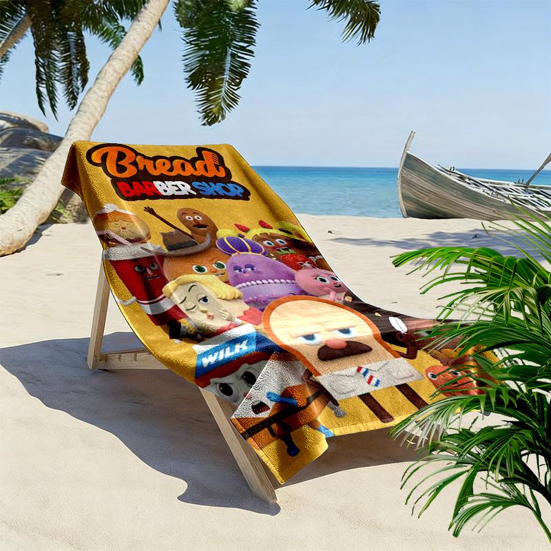 Bread Barbershop 2D Flat Print Beach Towel, Large Soft Quick Dry Towel for Beach Camping Swimming.NSTJ0928243