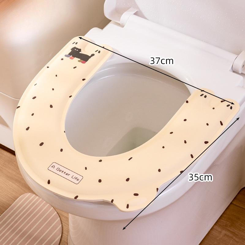 U-shaped Toilet Seat Cushion Household Waterproof Toilet Seat Cushion Thickened Adhesive Handle