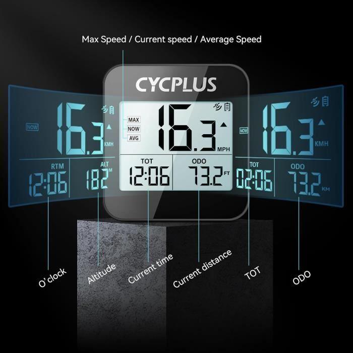 Compteur De Vélo GPS - CYCPLUS - G1 - Étanche IPX6 - Vitesse, Distance, Temps