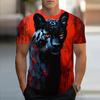 3D printing new men's fashion casual simple short-sleeved T-shirt comfortable breathable cherry blossom print short sleeve