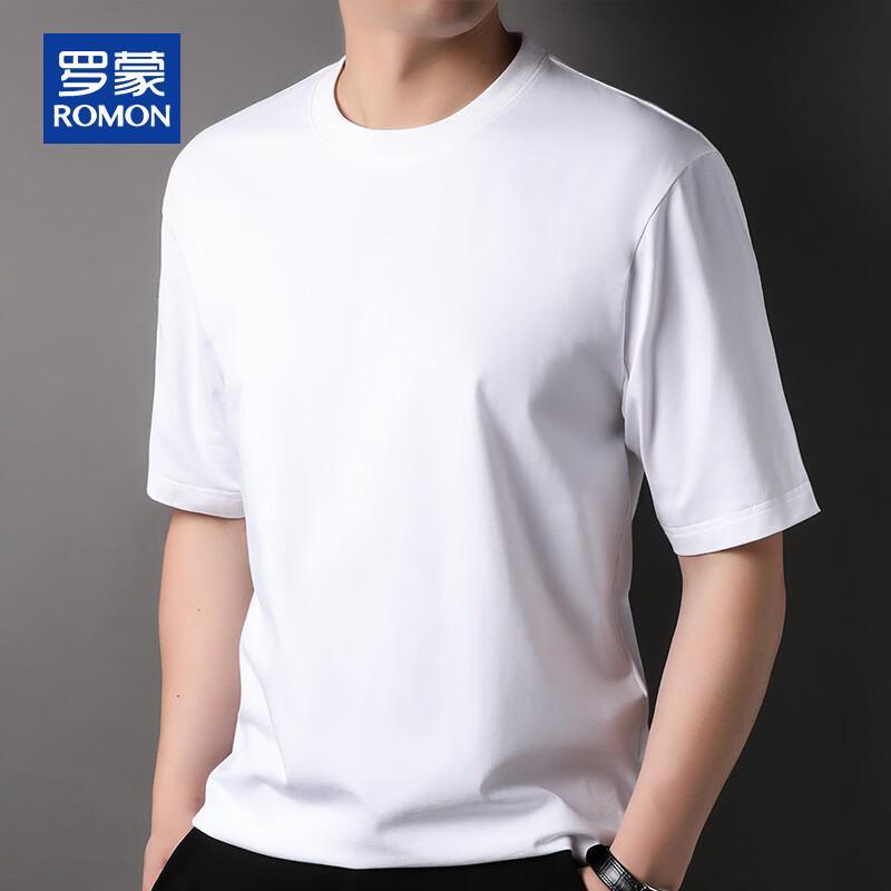 ROMON Unisex Pure Cotton Loose-Fit Short Sleeve T-Shirt XL