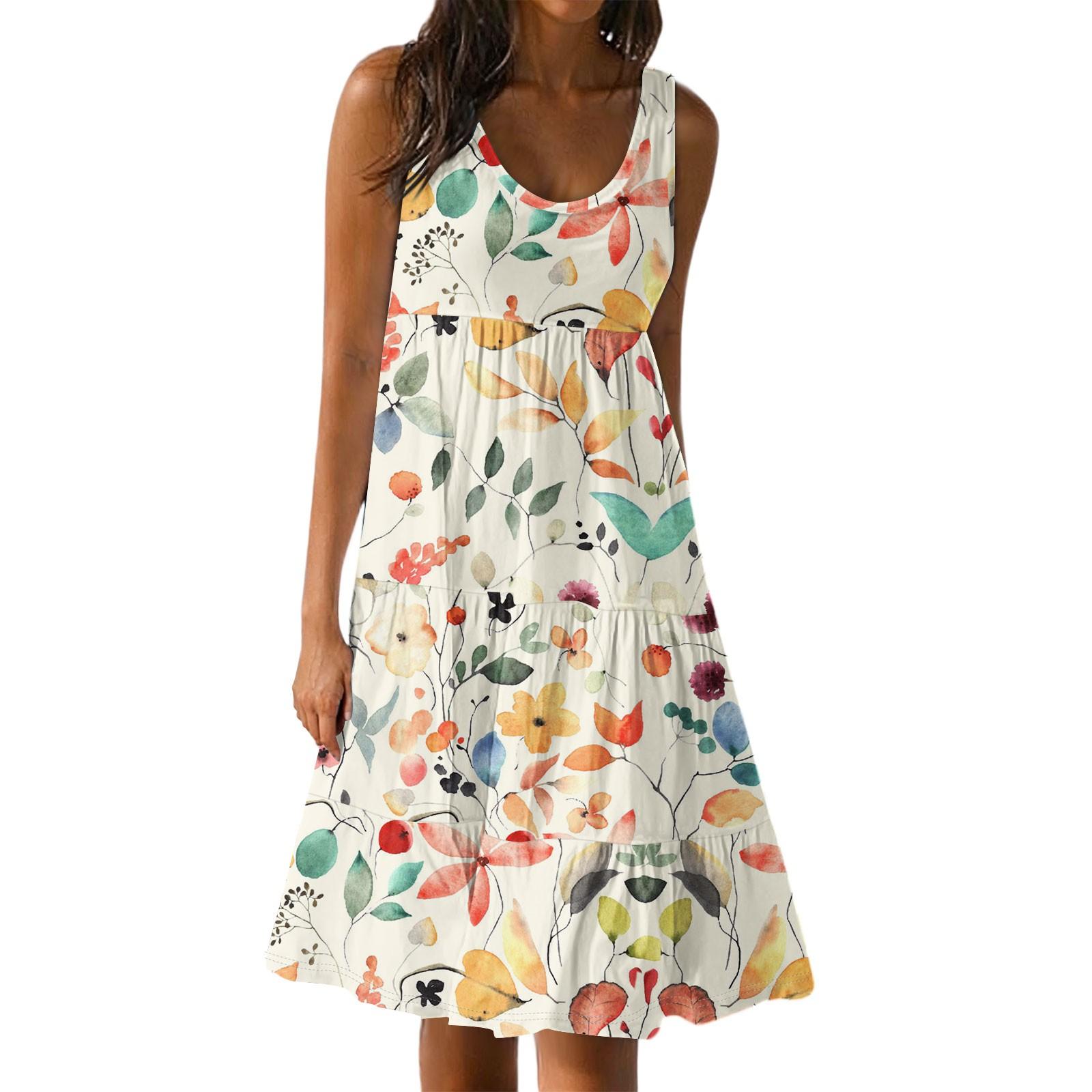 

Женские повседневные летние платья без рукавов, весеннее лоскутное бохо-цветочное коктейльное вечернее платье XL жёлтый