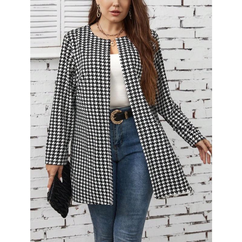 QICED Damen Vintage Casual Herbst Winter Langarm Jacken & Mäntel