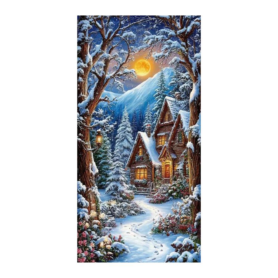 Winter Scenery House Large Size Diamond Painting New Collection Diy Full Square Round Drill Rhinestone Embroidery Mosaic Cross Stitch Kits Wall Decor