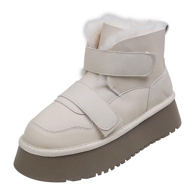 

Thick-soled Velcro wool snow boots women s ins tide 2025 winter new velvet thickened warm versatile cotton shoes 35