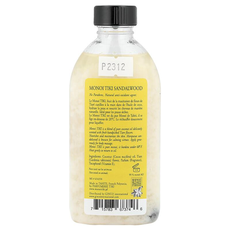 Monoi Tiki Tahiti®, Coconut Oil, Santal Sandalwood, 4 fl oz (120 ml)