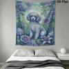 Poodle Wall Tapestry Aesthetic Wall Hanging Printed Fabric Blanket Decorative Tapestries for Bedroom Living Room Home Decor