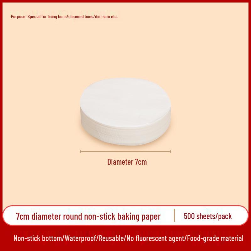 Non-stick, High Temp Resistant Steamer Paper for Buns & Mantou, Round & Square, Disposable & Thickened Bottom