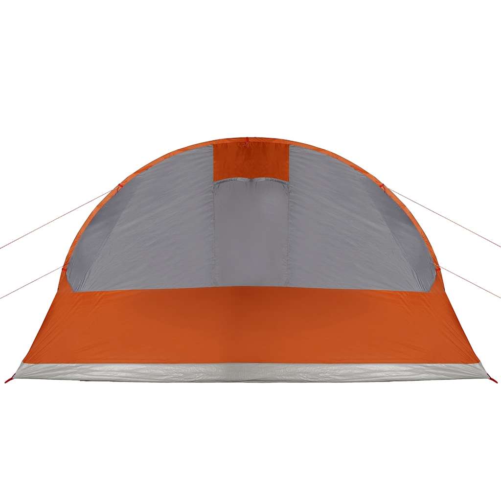 Tunnel Family Tent for 7 People Gray and Orange Waterproof