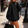 Women's Long Sleeve Turtleneck Sweatshirt Color Casual Pullover Top