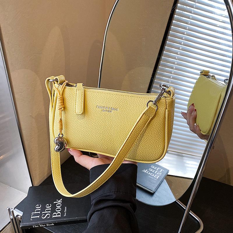 

Spring and summer high-end small square bag women s new fashion versatile shoulder bag niche messenger bag жовтий