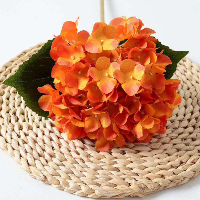 Artificial Silk Hydrangea with Leaves for Home Decor, Weddings, and Photography