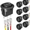 Round Rocker Switch 12V 3 Pin 3Position ON Off ON 10A/125V DC SPDT Circle Toggle Switch with Wires for Auto Marine Boat Switches