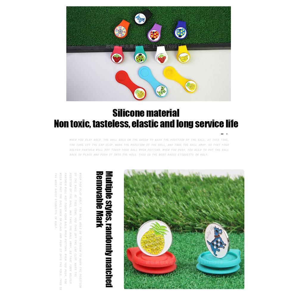 Golf Hat Clip Fruit Animal Plant Pattern Detachable Soft Lightweight Practical Silicone Golf Ball Marker