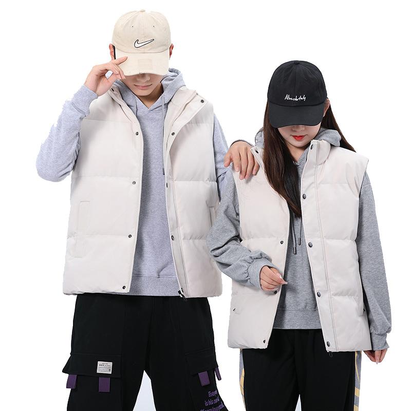 4 Colors Available Stand Collar Short Down Cotton Vest Sleeveless Jacket Plus Size Up To 8XL Couple Vest for Men Autumn Winter
