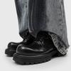 Men's Derby Thick soled Leather Shoes Minimalist British casual style Party Business Office High quality shoes Black Versatile