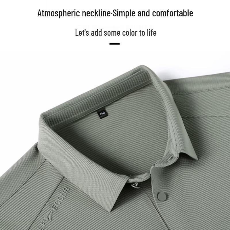 Pierre Cardin Men's Striped Long-Sleeve Business Casual Polo T-Shirt