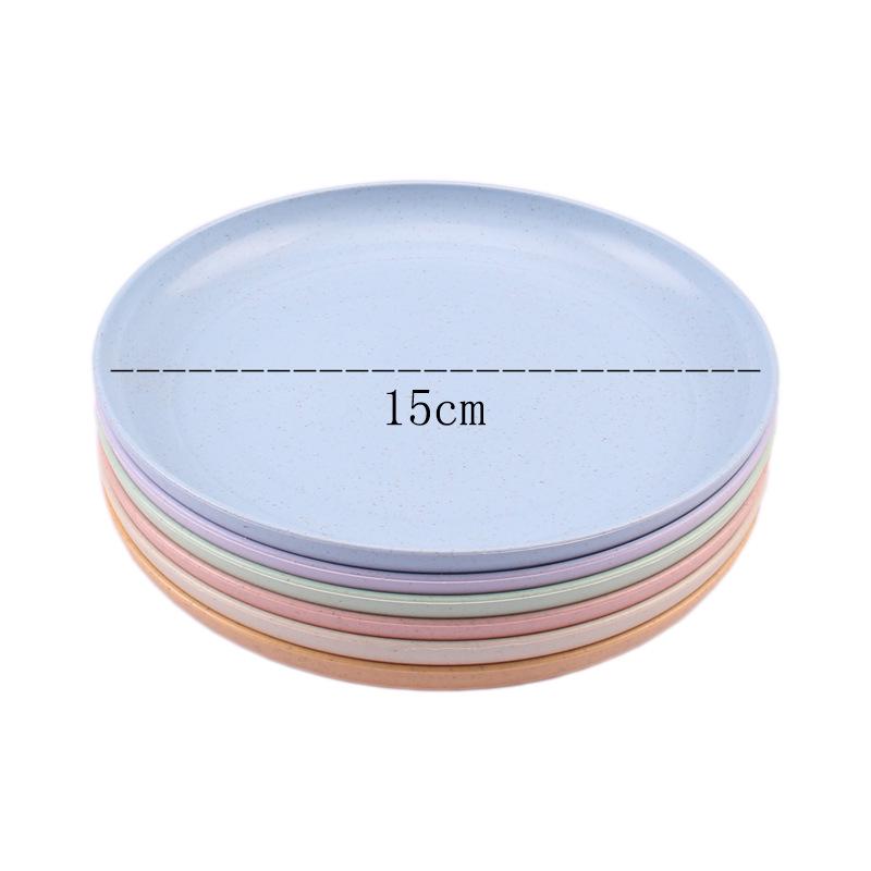 Set di 6 piatti in paglia di grano da 15 cm: Piatti per ossa, torte, caramelle, verdura, frutta, ravioli per uso domestico o da ristorante.