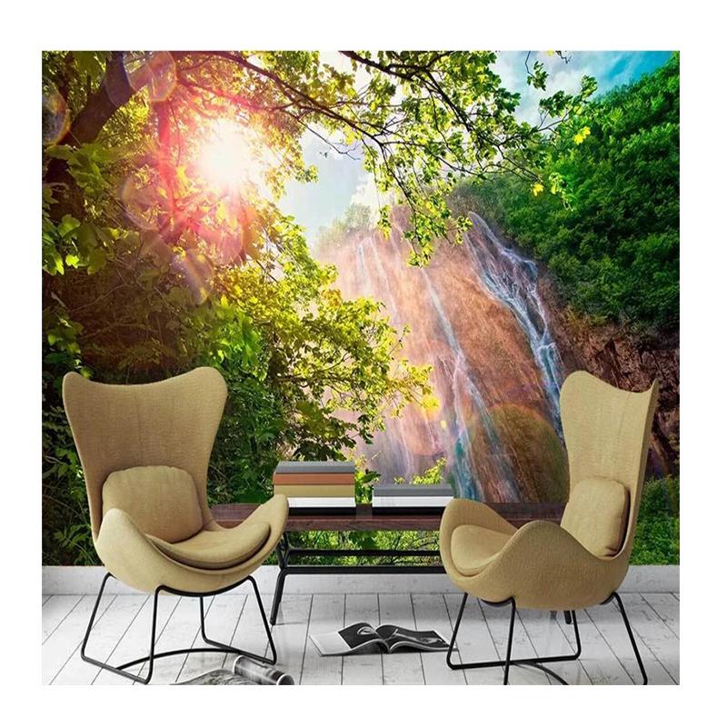 

Photo Wallpaper 3d Mural Beautiful Sun Waterfall Decorative Scenery Wall Paper Tv Background Wall Mural 200 cm(W) x 140 cm(H)