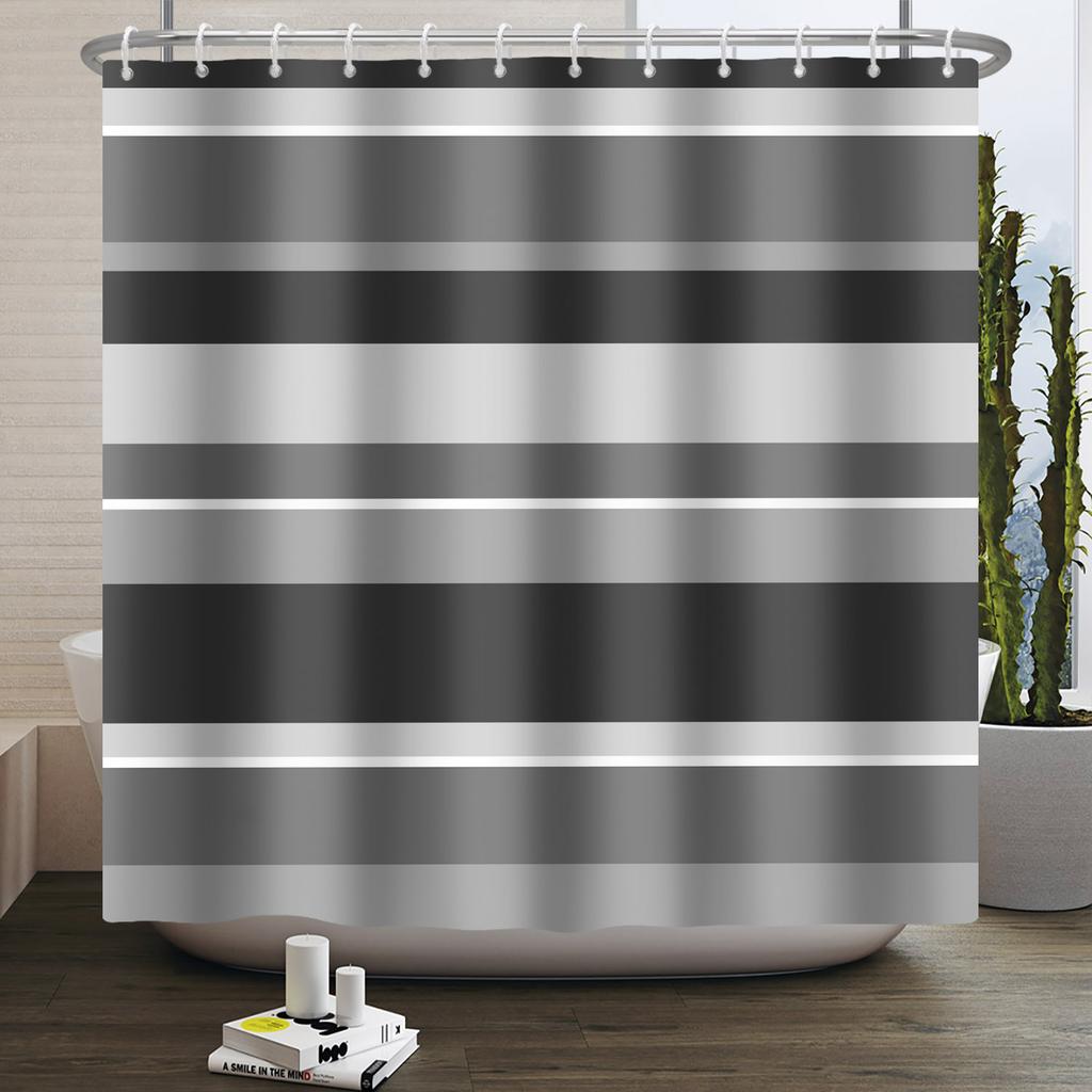 Simple Line Pattern Shower Curtain for Bathroom Waterproof Polyester Fabric Home Decor Bath Curtain Bathtub Partition Screen