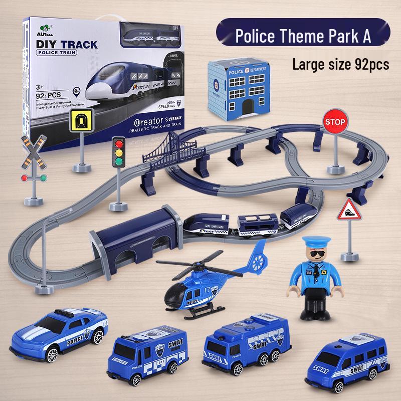 DIY Electric Track Car Toy for Boys – Magnetic Train Building Blocks Set