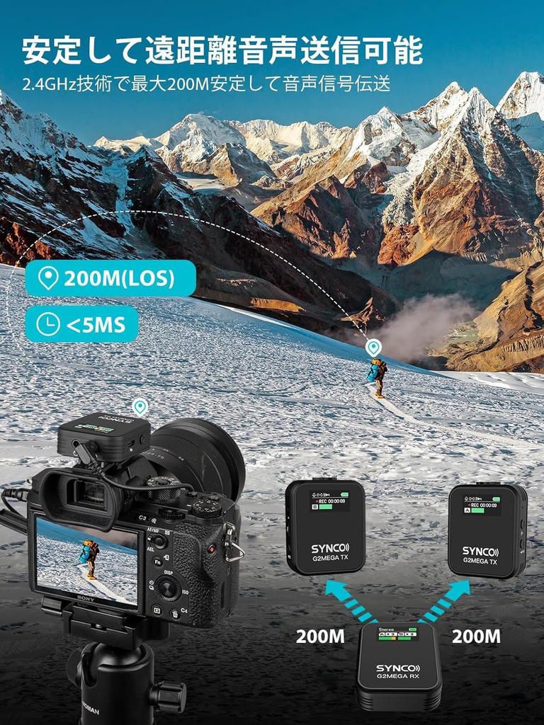 Wireless SYNCO MEGA Lavalier Lapel 8GB Compatible with Continuous Noise Volume Compatible with Video Live and Wireless Lapel Lapel External