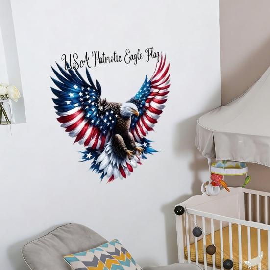 Bald Eagle Wall Sticker Reusable Electrostatic Wall Decals Waterproof Moisture-Proof Wall Sticker for Home Living Room Bedroom Decor