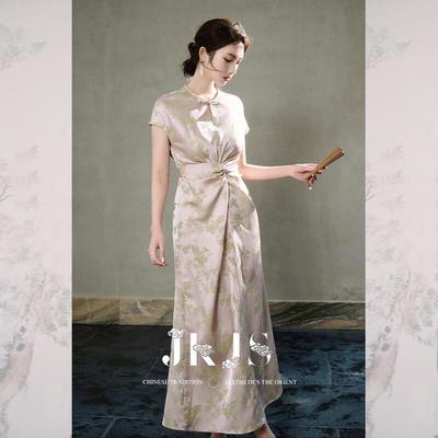 JK&JS Qian Zhi Yun New Chinese Style Jacquard Cheongsam Long Dress