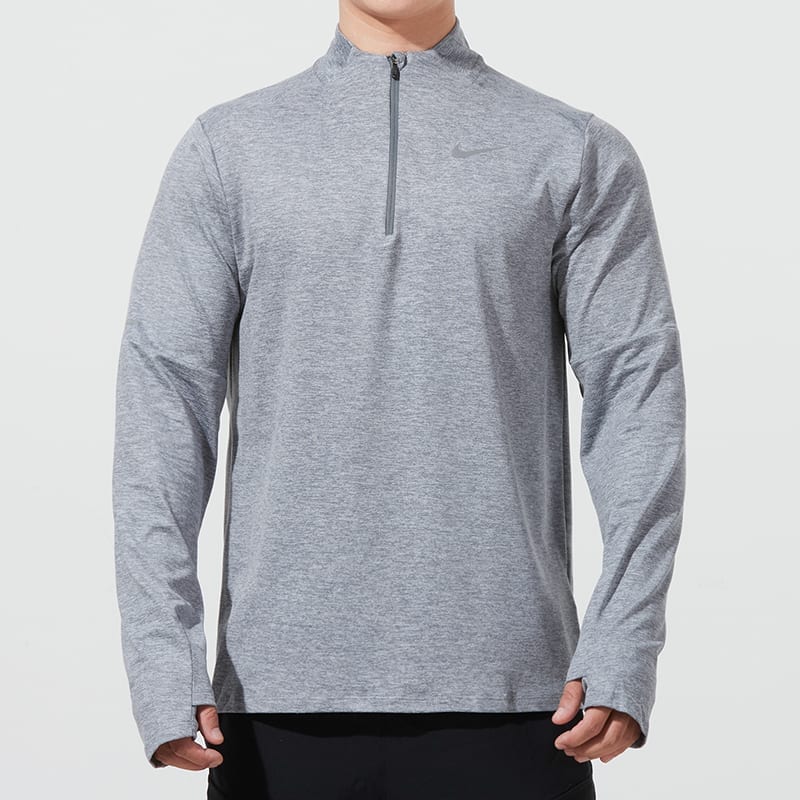 Nike T Shirts Men's Light Gray Stand Collar Moderate Straight Fit DD4757-084