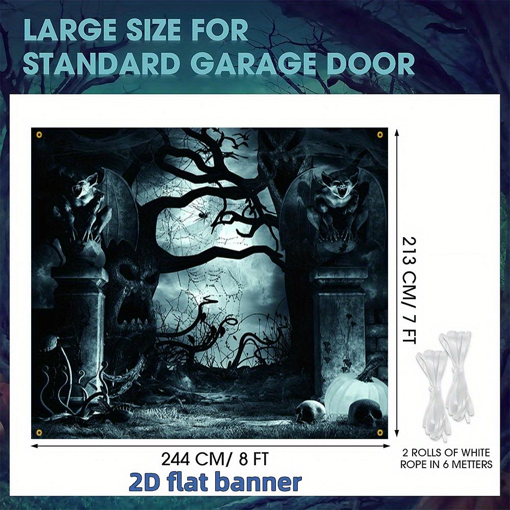 2D Flat Banner, 1 Piece Halloween Happy Garage Door BannerDJH
