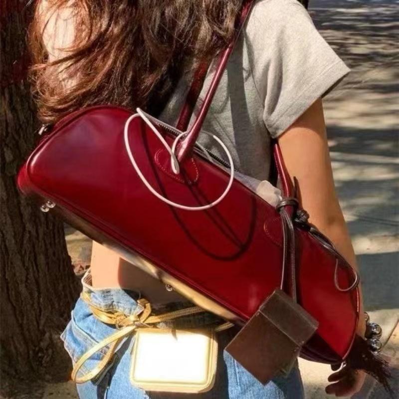 Women's Vintage Simple Pu Zipper Handbag Retro Y2k Advanced Sense Luxury Underarm Bag Fashion Casual Large Capacity Shoulder Bag