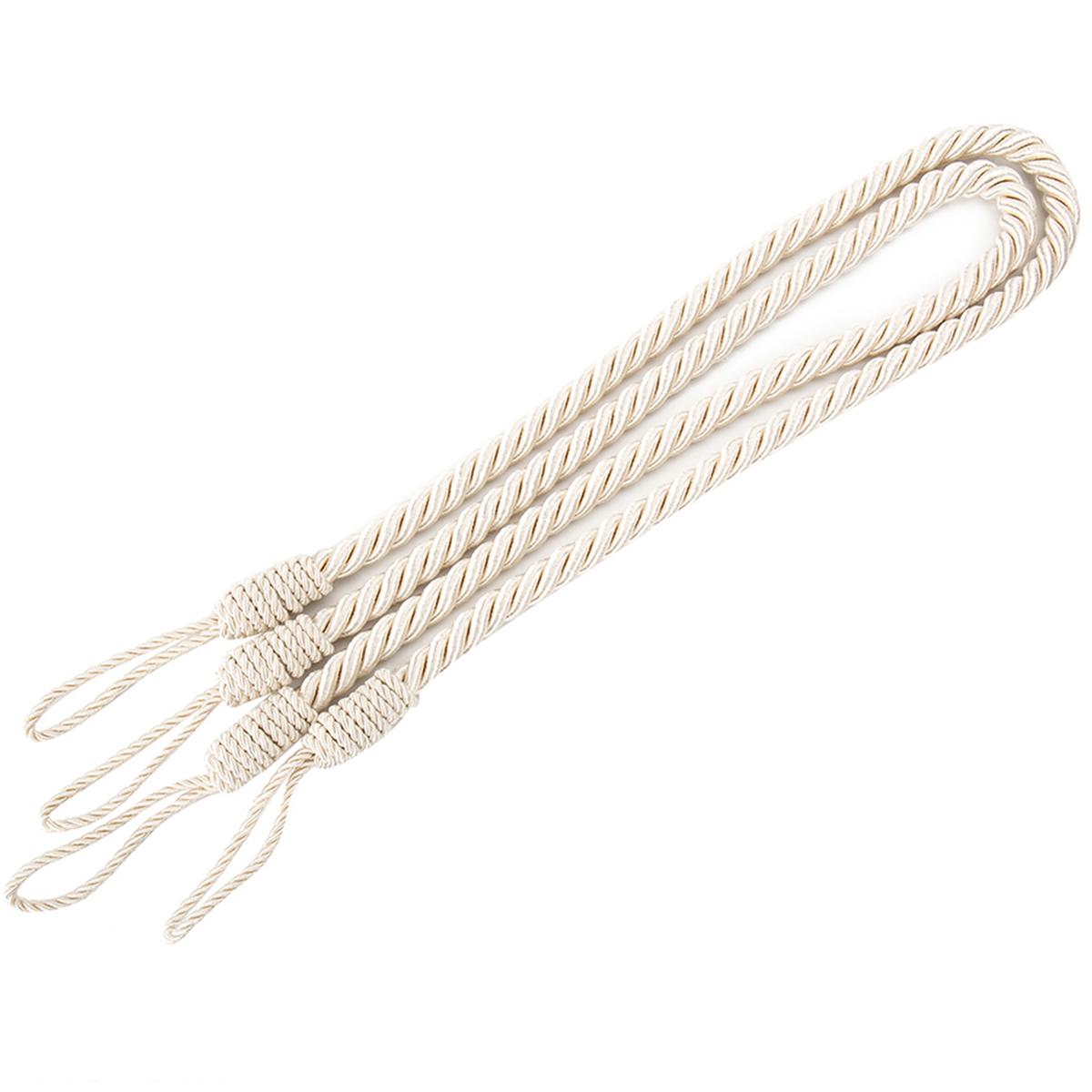

2Pcs Curtain Rope Buckle Large Rope Cotton Drape Tie Backs Holdbacks Tieback Twisted Plain Satin To Hold Back Curtain Tidy Other білий