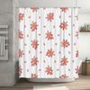 Bathroom Shower Curtain Waterproof Printed Flower Design Red White Polyester Fabric Decorative for Home Decoration 240x180cm (Wh