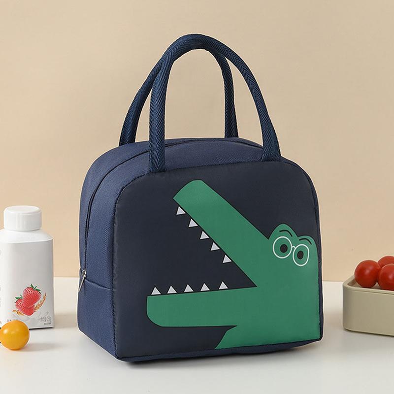 Cartoon Animals Printed Thermal Lunch Bags For Children Kids Storage Banto Lunchbox Food Bag Insulation Bags