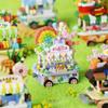 Mini Creative Street Food Cart Model Building Block Set Holiday Gift Display Cabinet Puzzle Toy For Adults And Kids