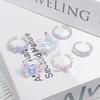 Purple Romantic~ Butterfly Sweet Cool Enamel Dripping Oil Zir*****Pening Ring Exquisite Stacking Temperament Ring Woman