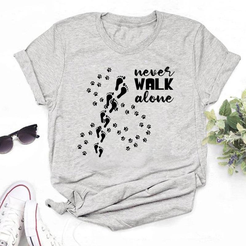 

Футболка с принтом «Лапки собаки Майкаур», забавная женская футболка, свободные летние футболки, черные топы в стиле Харадзюку, повседневная женская одежда 4XL