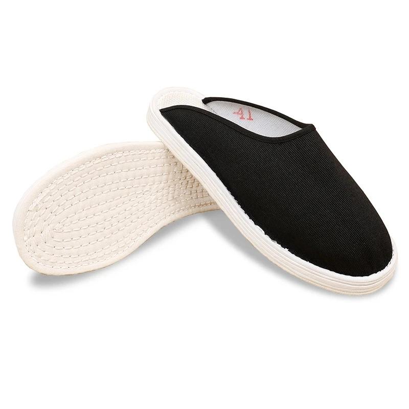 Fashion Men's Casual Work Shoes Black Hand-made Multi-layer Cloth Sole Kung Fu Tai Chi Martial Arts Training Kung Fu Sports Sneakers