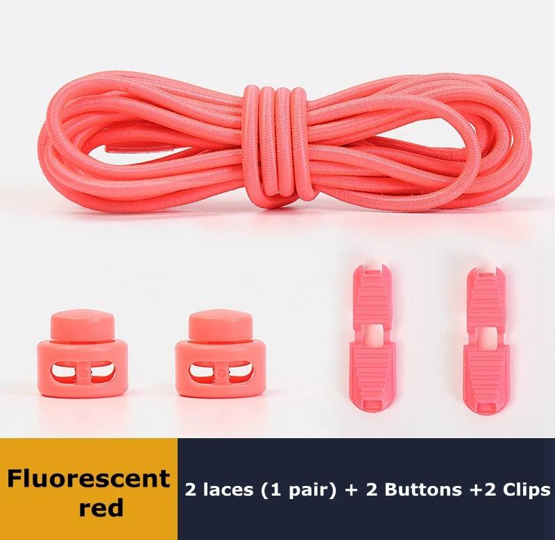No Tie Shoe Laces Suitable for All Shoes Round Spring Lock Elastic Shoelaces Quick Wear in 1 Second Hiking Sports Lazy Shoelace