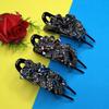 Elegant Korean Hair Bun Rhinestone Black Claw Clip
