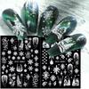Slider Decals New Year Design Winter White Nail Sticker Christmas Snowflakes 5D Embossed