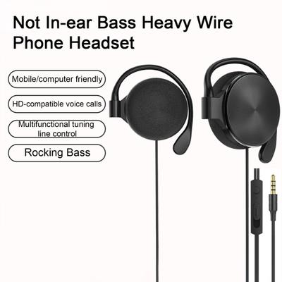 Auricolare cablato con gancio per l'orecchio Portatile a bassa latenza Non in-ear Bass Cuffie per telefono a filo pesante Giochi sportivi Riproduzione