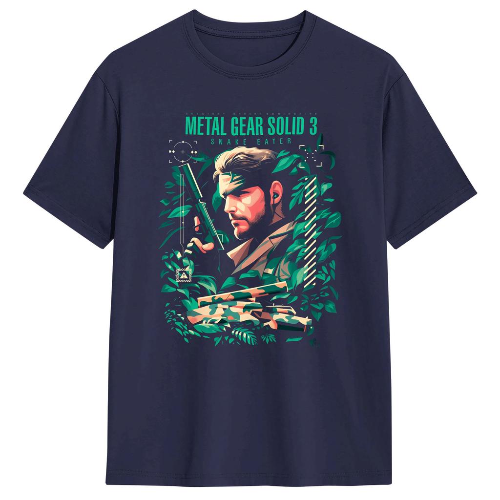 Men TShirt Metal Gear Solid 3 Amazing Pure Cotton Tee Shirt Short Sleeve T Shirts Round Neck Clothes Graphic Printed