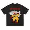 Mockery OnePunch Unisex X Dragon Ball Krillin Bald Head Kyuubi Printed Pure Cotton Roundneck Casual Short Sleeve Tshirt for