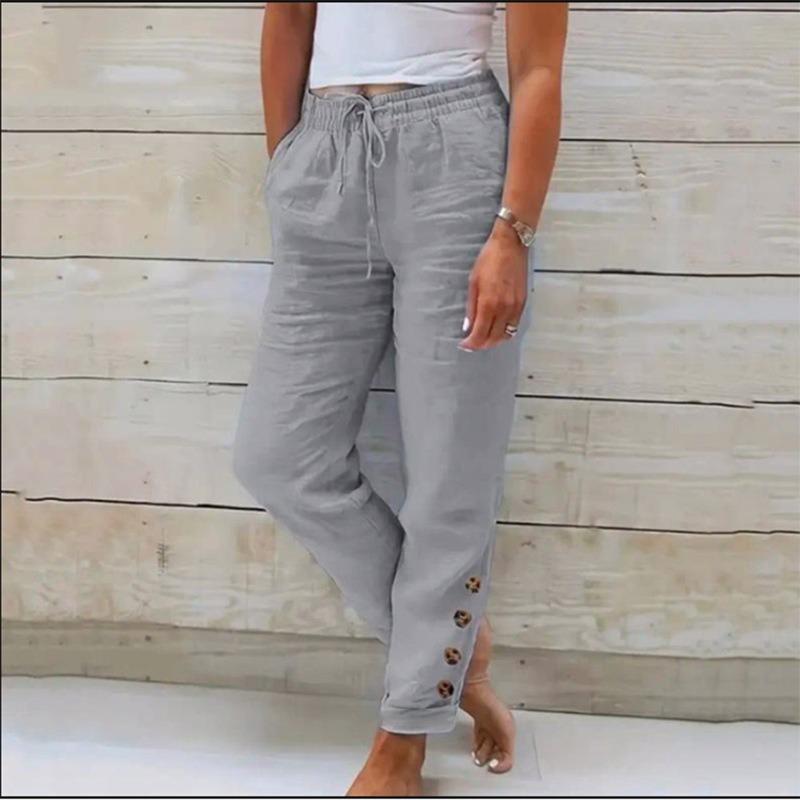 QICED Women's Fashion Casual Solid Color Print Pants & Capris