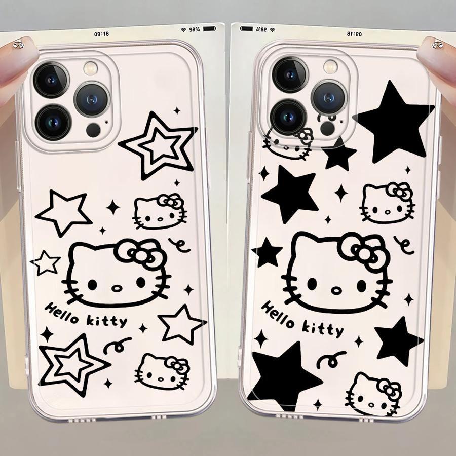 Case for iPhone 17 Pro Max 15 13 Pro XR 7 8 Air XS Max 14 Plus 12 Mini 11 16 Soft Phone Cover Cartoon Hello Kitty
