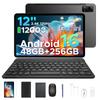 POCKAM P12 Pro Tablet de 12 Polegadas, 2.4K 120Hz Android 16, 48GB+256GB/2TB, 12000mAh, Octa-Core, WiFi 5, Face ID, 4G LTE, Tablet com Teclado, Caneta, Capa