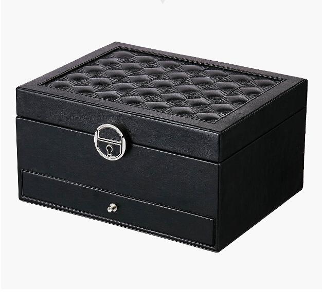 Portable Multi-function Jewelry Box Jewelry Box Storage Box чёрный
