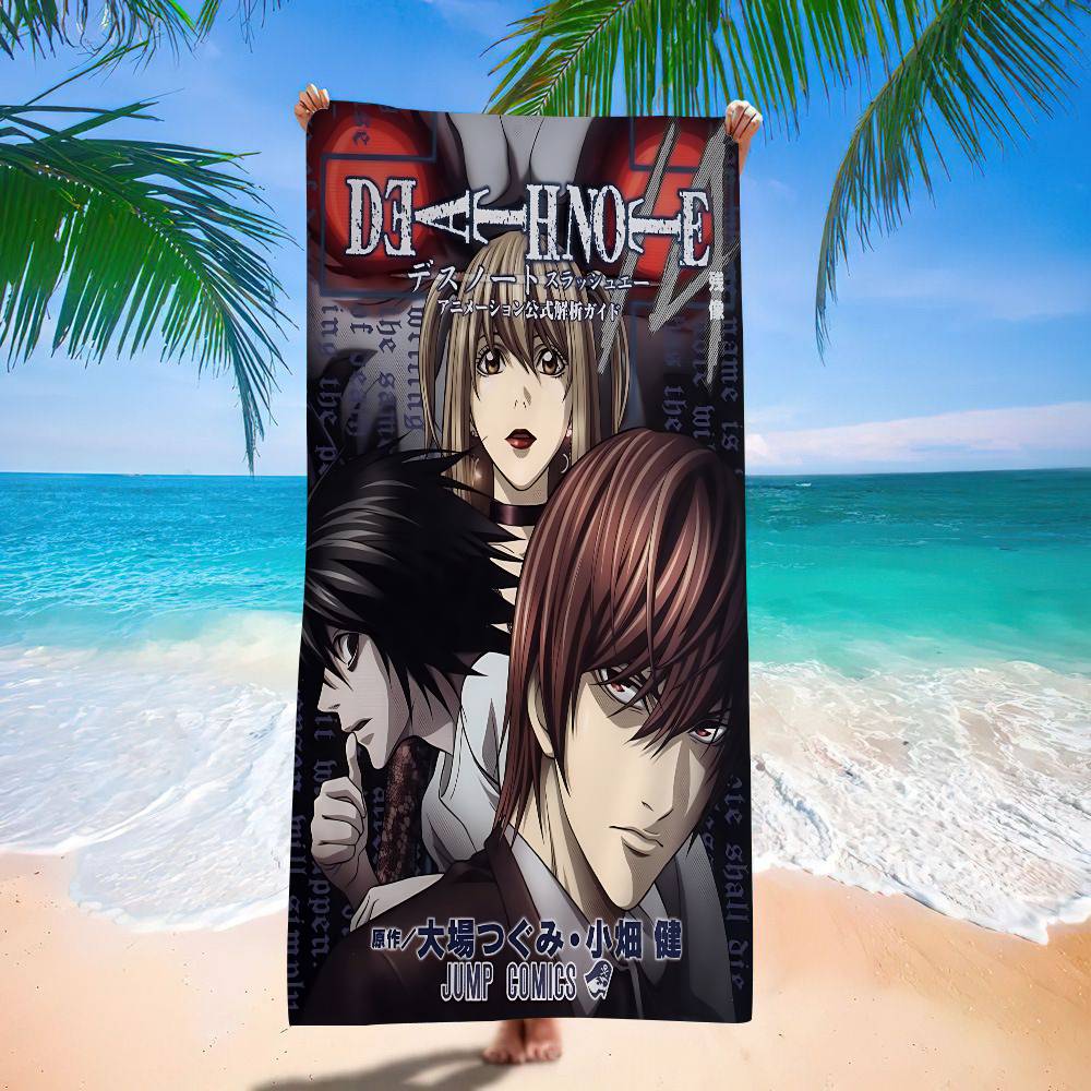 Hot Anime D-Death N-Notes Microfiber Blanket Quick Drying Beach Towels Oversized Printing Super Absorbent Pool Towel Blanket